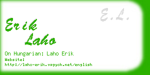 erik laho business card